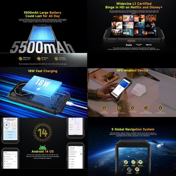Ulefone Armor X32 Pro 5G, 8GB+256GB, Night Vision, IP68/IP69K Rugged Phone, 5.65 inch Android 14 MediaTek Dimensity 6300 Octa Core, Network: 5G, NFC, OTG, Armor X32 Pro 5G Ulefone Armor X32 Pro 5G, 8GB+256GB, Night Vision, IP68/IP69K Rugged Phone, 5.65 inch Android 14 MediaTek Dimensity 6300 Octa Core, Network: 5G, NFC, OTG, Armor X32 Pro 5G